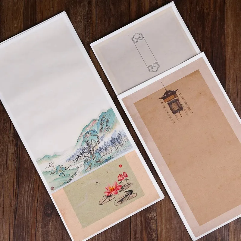 10 Sheets Blank Half Ripe Xuan Paper For Soft Brush Calligraphy Paper 20x34 cm