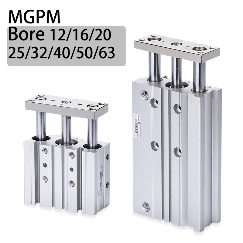 MGPM SMC Type Pneumatic Compact Guide Air Cylinder MGPM 12/16/20/25/32/40 Stroke 10/20/30/40/50/75/100/125/150/200MM