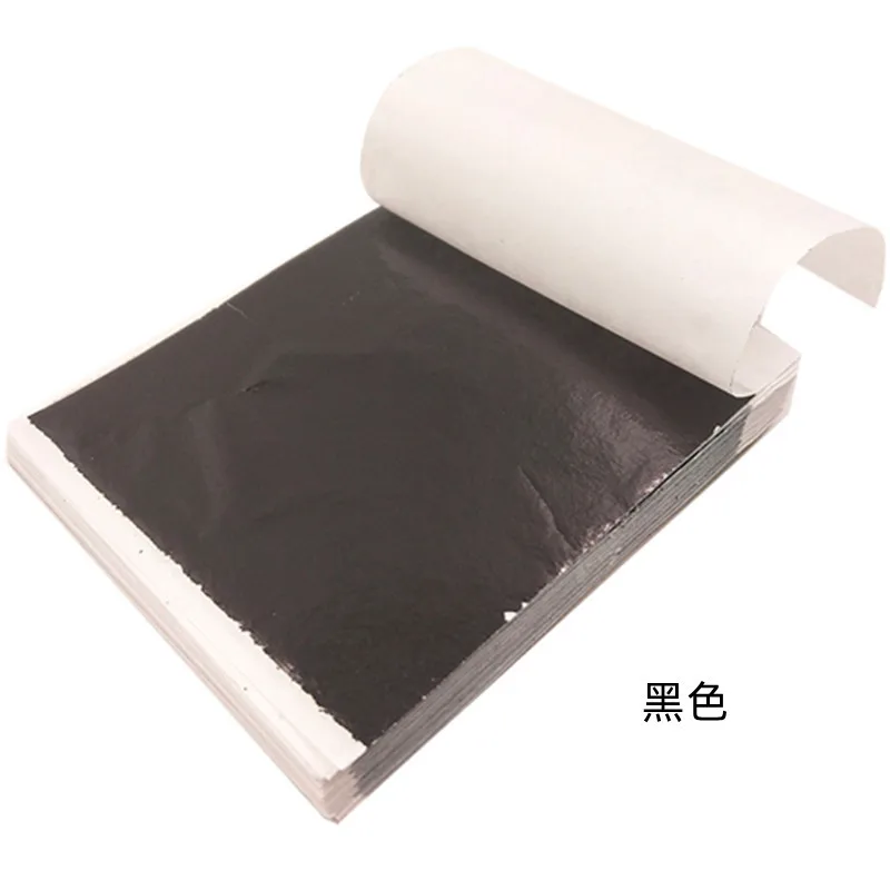 100 Stück 9 cm einzeln verpackte Nachahmung von Gold- und Silberblatt-Folienpapiere für DIY-Epoxidharz-Handwerk, Nagelkunst-Schmuckherstellung