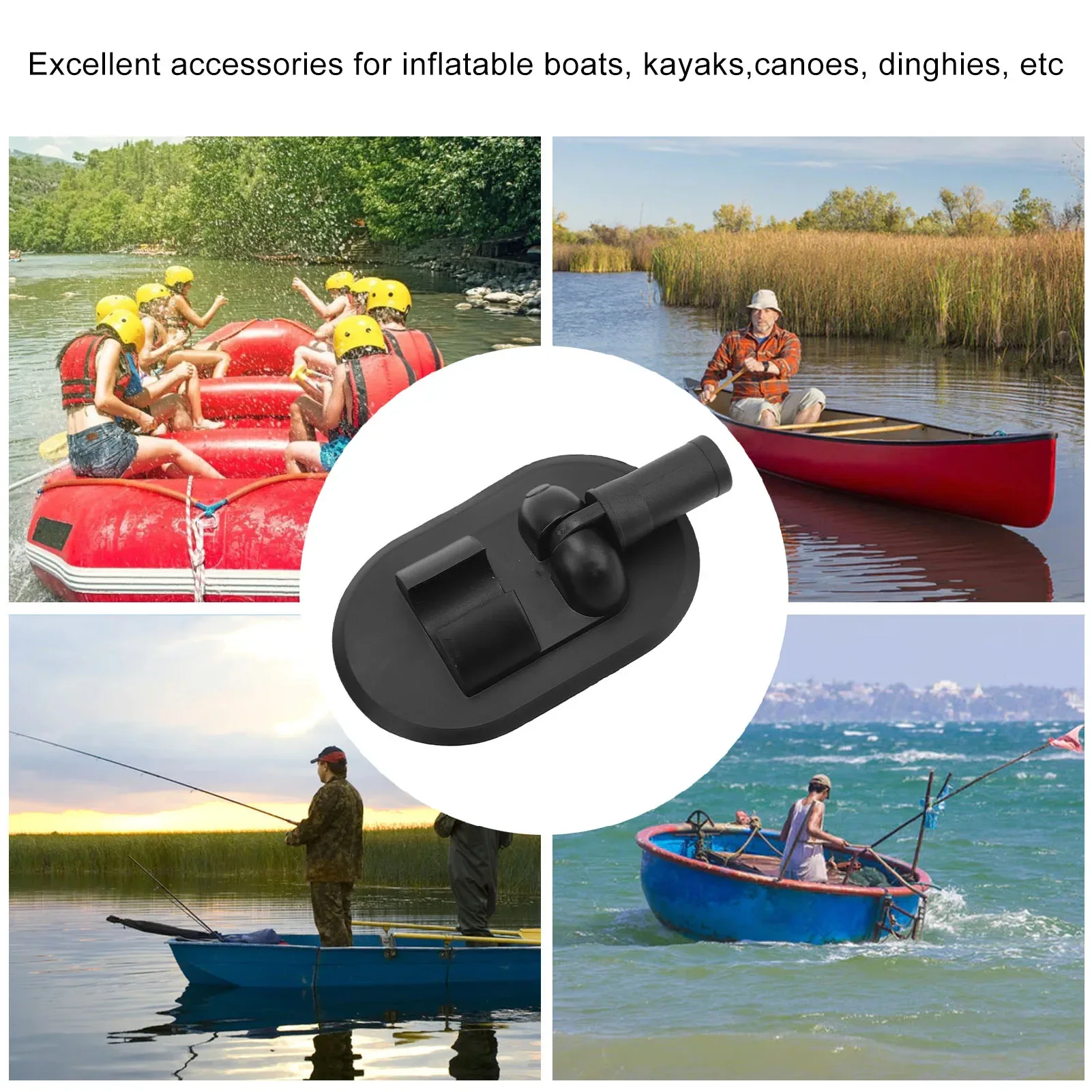 2PCS Inflatable Boat Tent Base PVC 180 Degree Rotation Kayak Canopy Mount Base For Rowing Boat Speedboat