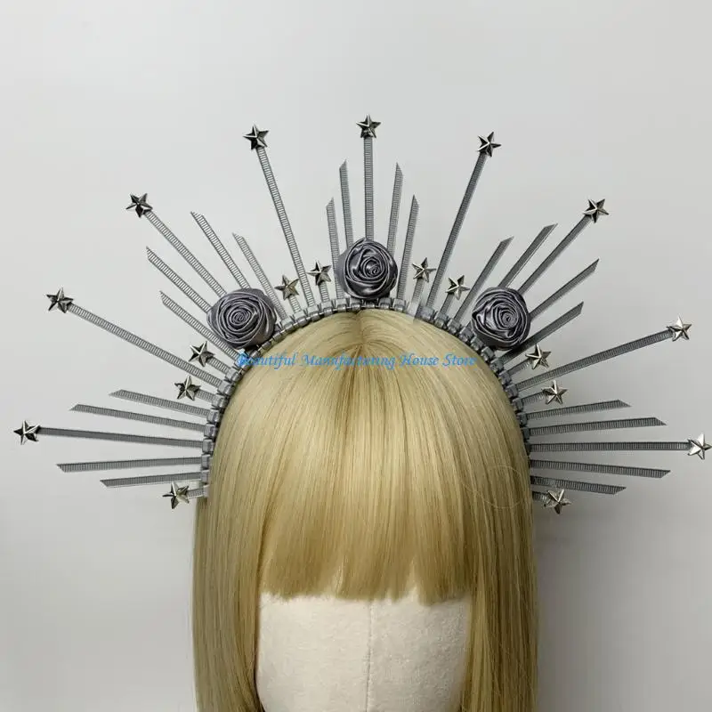 

E56A Bridal Tiaras Crowns Resin Headband Womens Party Versatile Hairbands Jewelry