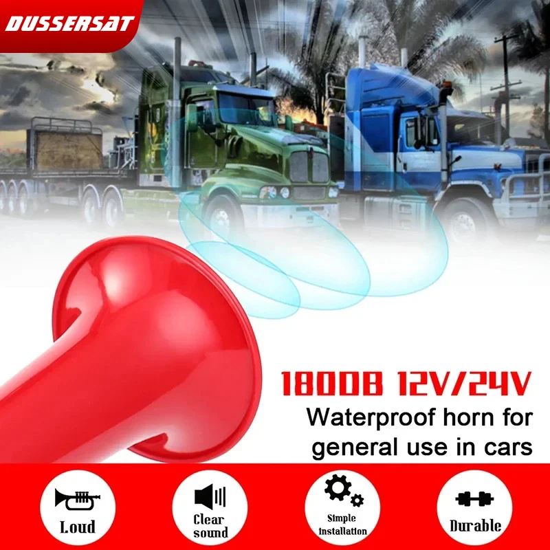 

Car Air Horn Speaker Extremely Loud Car Air Horn 180DB 12v/24v Single Tube Horn Loud Bird Chirping Air Whistle For Truck Vehicle