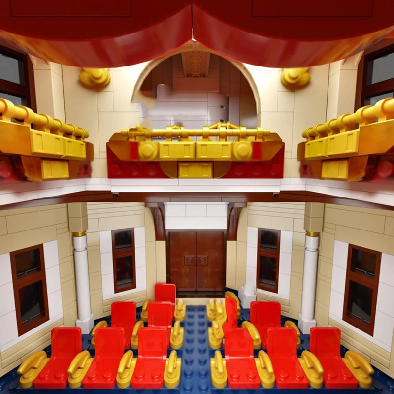 

Moc Building Bricks Opera House Model Building Technology Modular City Street View Model Blocks Construstion Toy Gifts