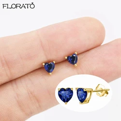 Trendy Multicolor Heart Earrings 925 Sterling Silver Needle Fashion Stud Earrings for Women Cartilage Puncture Jewelry 2023