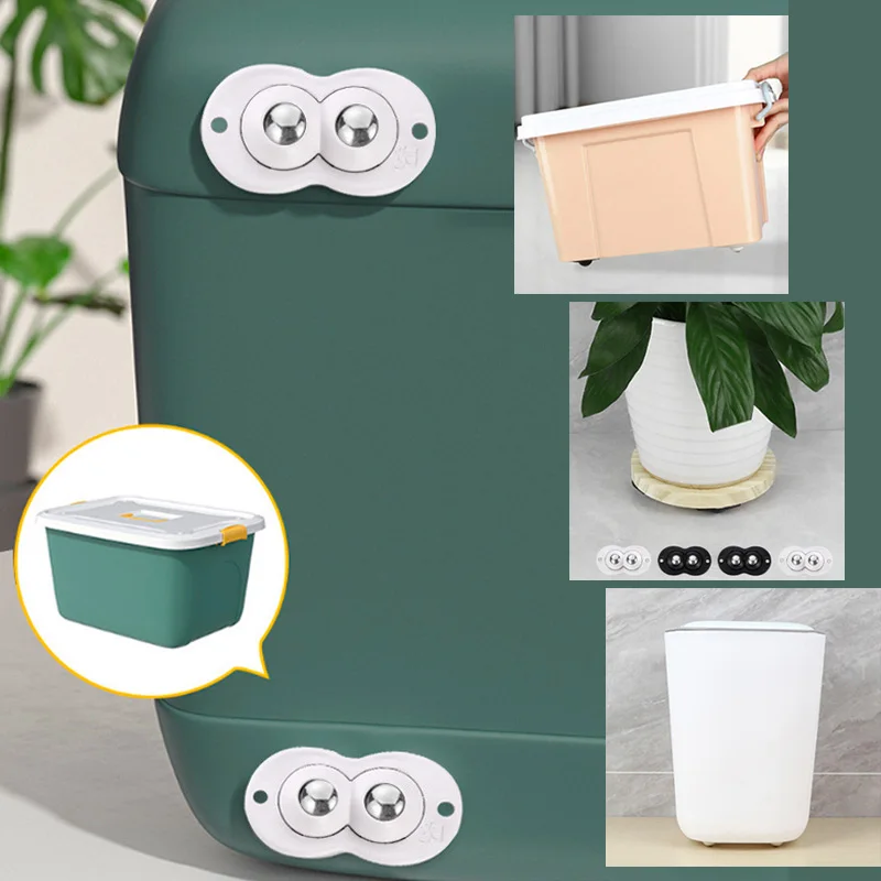 4 個の自己粘着キャスターホイールキャスターホイール 360 度回転ペーストスイベルホイール粘着プーリーペースト移動ローラーキット