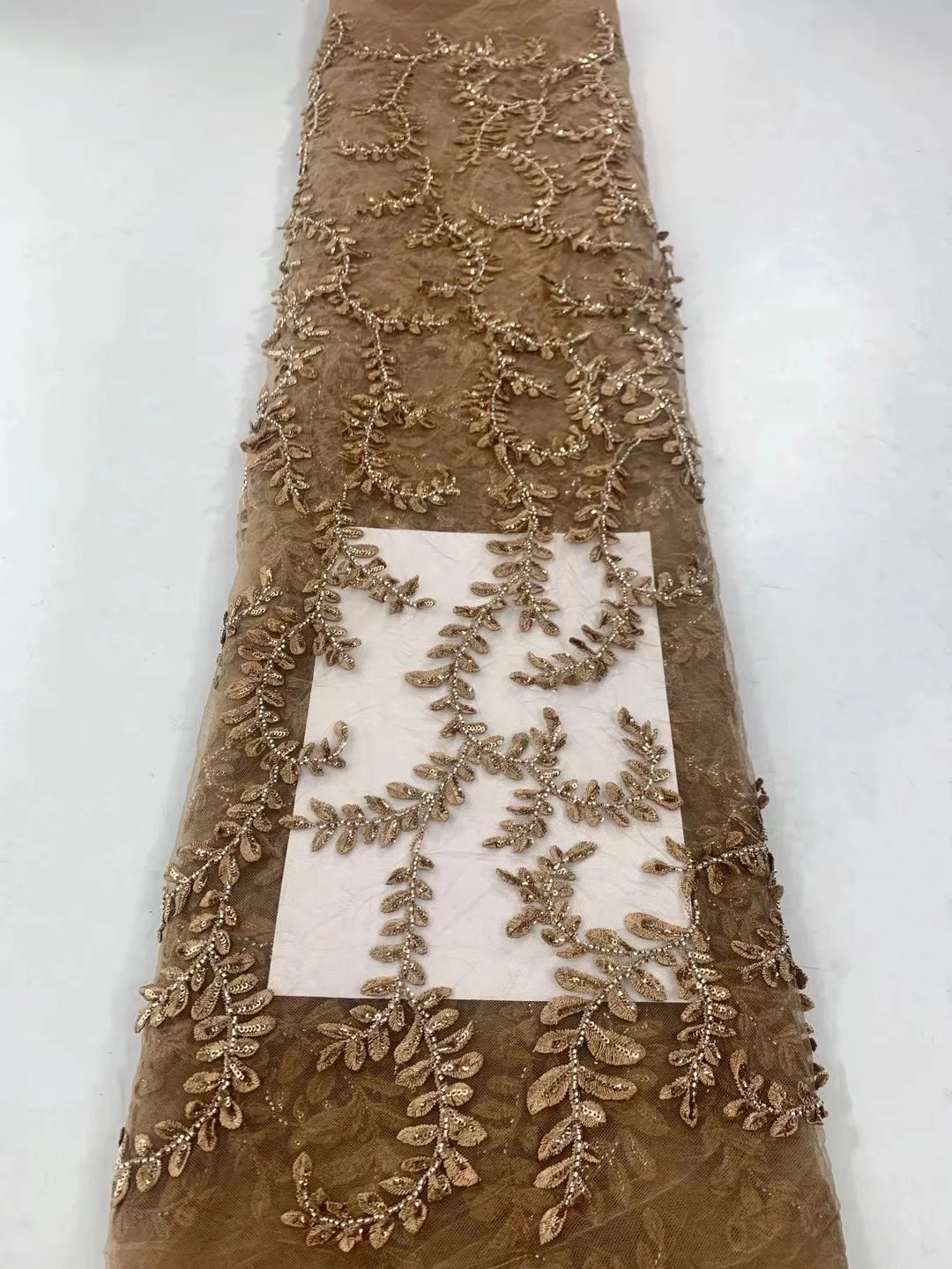 

African Sequins Tulle Lace 2024 High Quality Lace French Luxury Beaded Net Fabric Nigeria for Women Wedding Dresses CFS5839