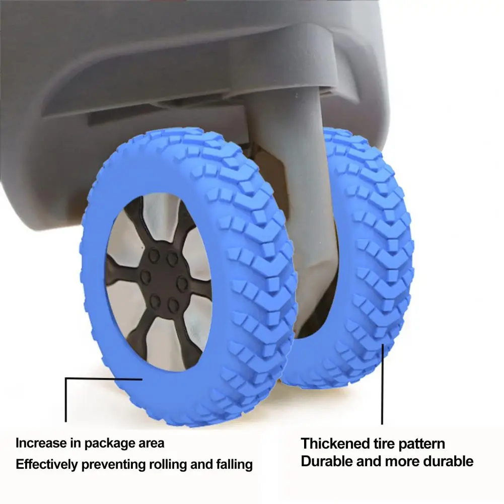 Caster Covers for Luggage Bumpy Street Travel Essentials 8pcs Luggage Wheel Covers Silent Slip-resistant Protector for Suitcase