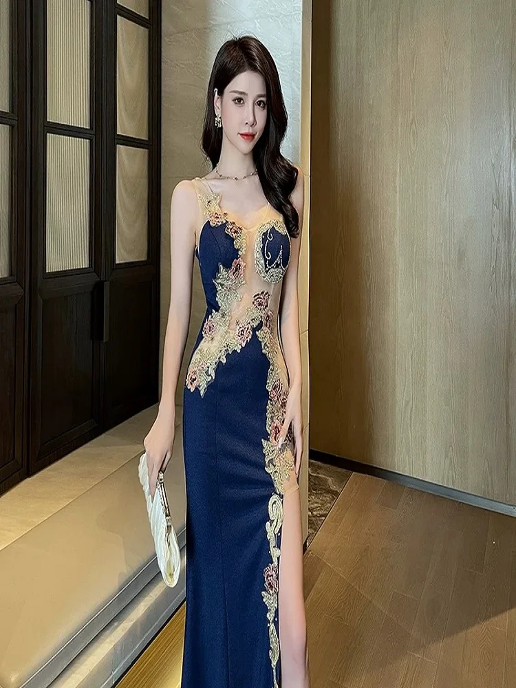 

New No. 9 Evening Dress 2023 New Women's Niche High-End Temperament Personalized Design Skirt High-end Feeling