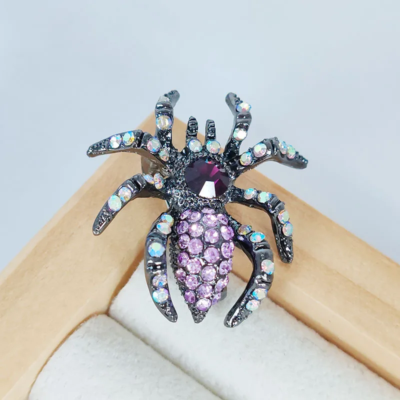 النساء الرجال موضة جديدة أوبال العنكبوت بروش شارات الحشرات دعوى دبوس ملحق لمأدبة الحفلات