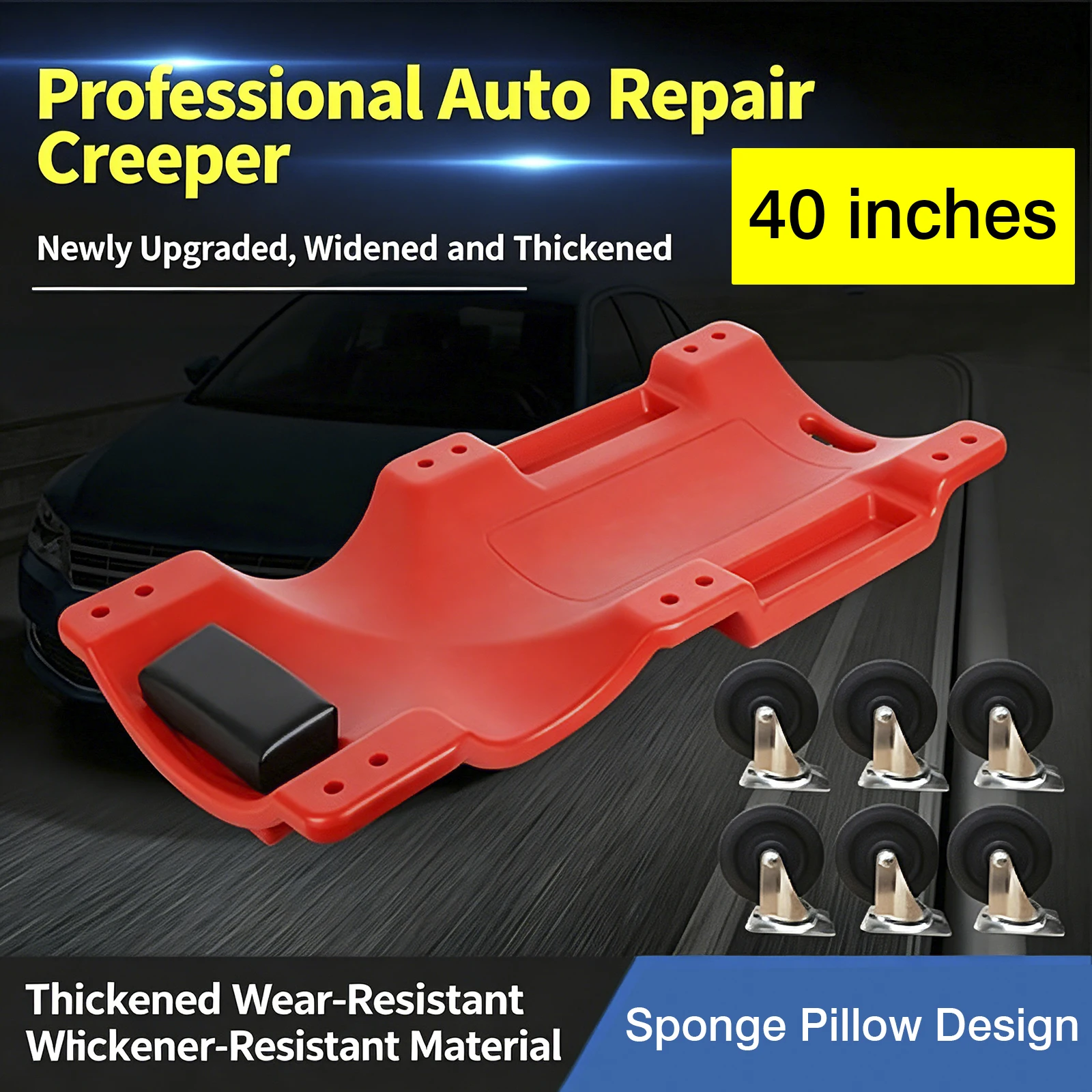 แผ่นรองซ่อมรถยนต์ขนาด 40 นิ้ว  - Garage Creeper Roller บทวิจารณ์และราคา