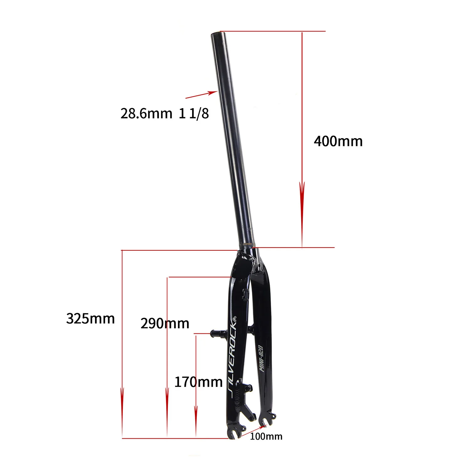 SILVEROCK 02D Alu-Gabel 20' 406 451 Scheibenbremsen-Felgengabel für Mini Velo BMX Fahrrad Starrgabel 1 1/8' 28,6mm – Detail 1
