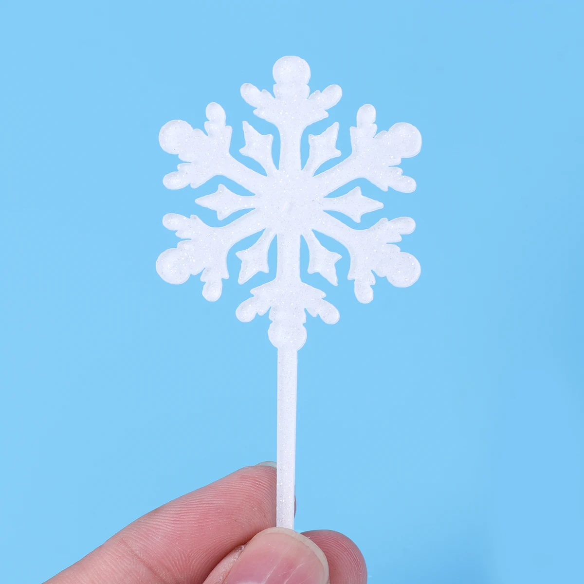 

8pcs Snowflake Cake Toppers Acrylic Glitter Picks Cupcake Decorations Food Supplies Party Wedding Anniversary Birthday
