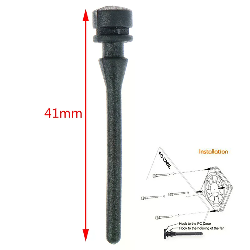 20pcs Anti Vibration Mount Silicone Screws Noise Reduction Equipment 41mm Screw Pin Rivet Rubber PC Fan Noise Absorbtion Fans