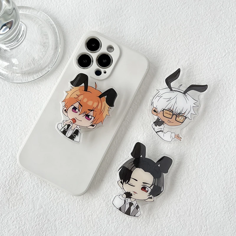 Simpatico cartone animato acrilico trasparente Anime supporto per cellulare presa quadratica per appassionati presa tok stand Grip