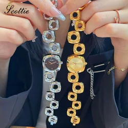 Niche Style Women Quartz Watch Rectangle Square Dial Reloj Ladies Luxury Wristwatch Classic Simple Fashion Gold Bracelet Clock