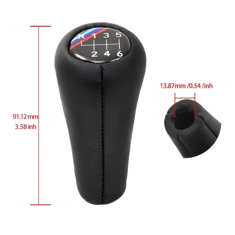 Leather Car Gear Shift Knob Shifter Stick For BMW 1 3 5 6 Series M3 M4 X5 X6 E30 E32 E34 E36 E38 E46 E53 E60 E83 E84 E87 E90 E92 - view 6