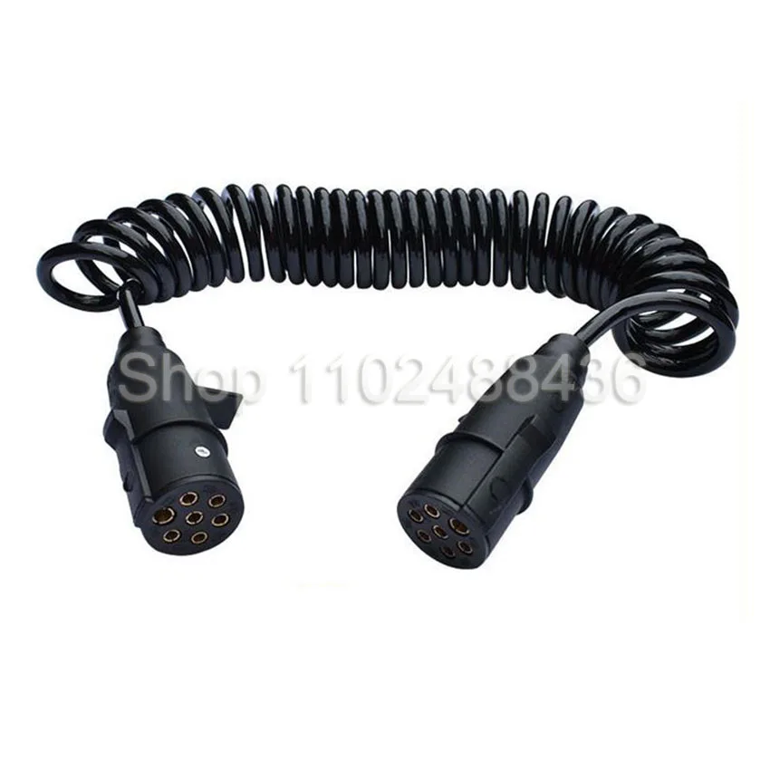 Truck Trailer Cable Semi-trailer Connection Cable 7-core Spiral Cable Assembly Power Reel Trailer Breakaway Electrical Plugs