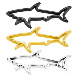New 3D Metal Car Styling Sticker Hollow Fish Shark Emblem Badge Decals Automobiles Motorcycle Computer Fuel Cap Accessories