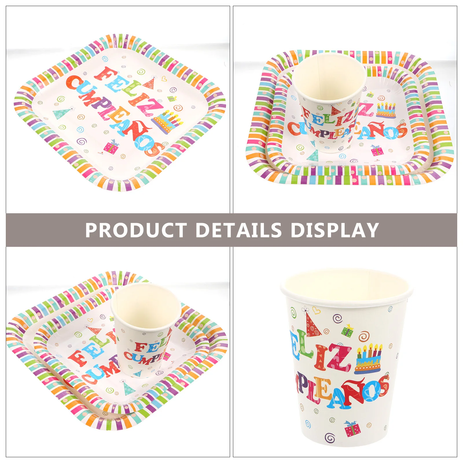 

30Pcs Paper Tableware Set Beautiful Trays Funny Dishes Enhance Happy Atmosphere Birthday Party Decorations Paper Flatware Set