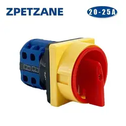 Rotary Cam Isolator Switch 20A/25A Two Positions 1-3 Levels Disconnect LW26GS 48x48mm 64x64mm Padlock Selector