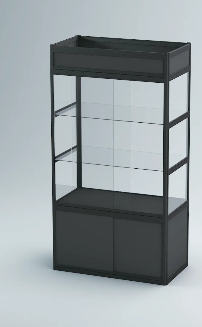 Custom.Jewelry Display Stand Aluminium Profiles Showcases Xinmiao Glass Display Cabinet