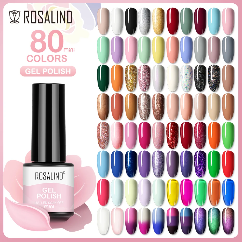 

ROSALIND Varnishes Nail Gel Polish Semi Permanent Soak off For Art Manicure Nail Acrylic UV Gellak Gel Nail Base Matt Top Coat