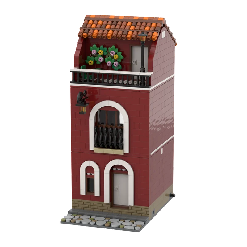 Moc modulare italienische Straßen serie Straßenbild Gebäude Hausbau DIY Spielzeug Geburtstags geschenk Ornamente (kein Interieur)