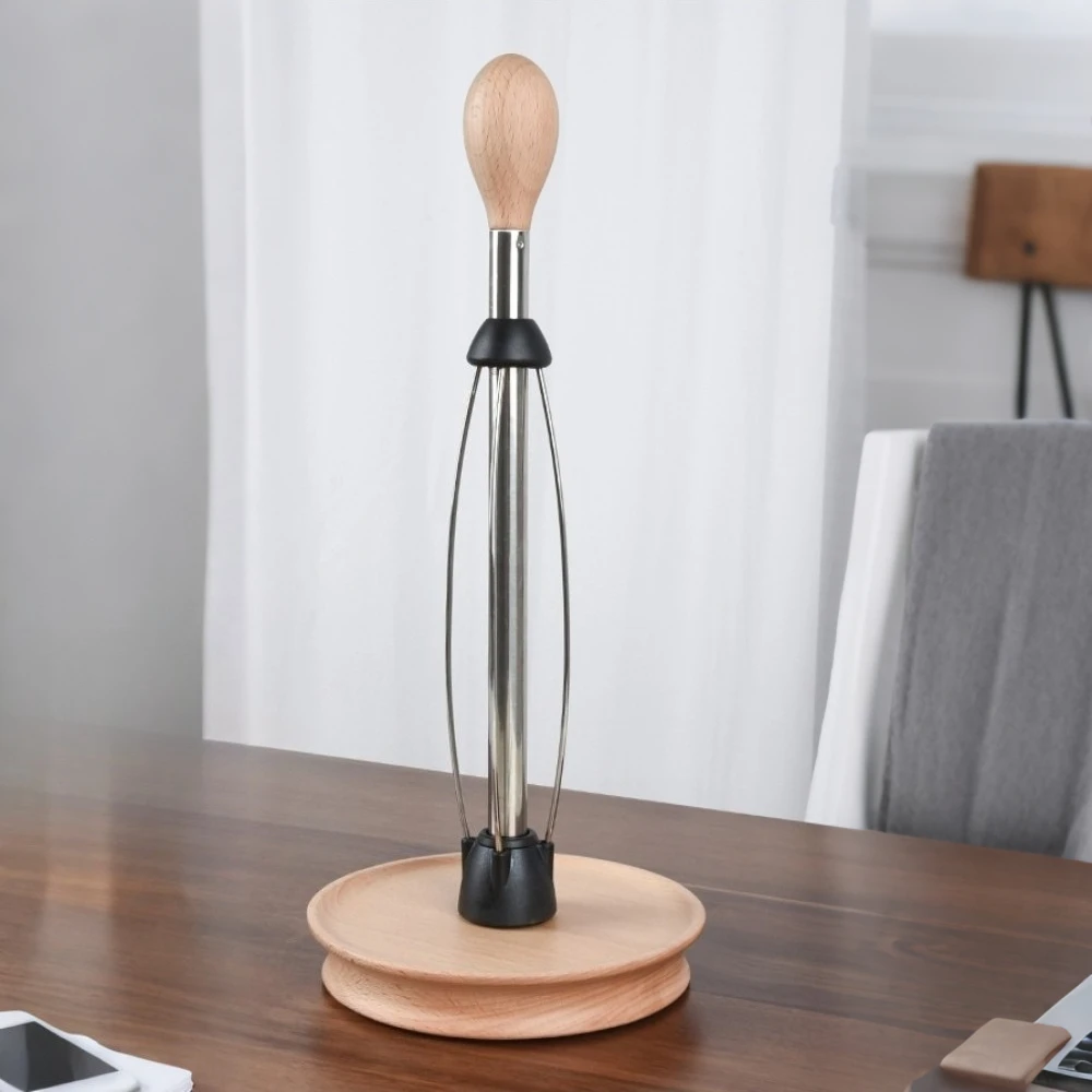 

Beech Wood Paper Towel Holder, No Drilling Vertical Stand for Kitchen Roll, Wall Mount or Freestanding Rack for Paper Napkins