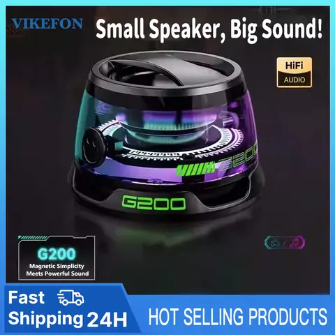 2025 Outdoor Magnetic Bluetooth Speaker Wireless Portable Mini Travel Stereo Speaker RGB Color Light and Phone Holder for Ios