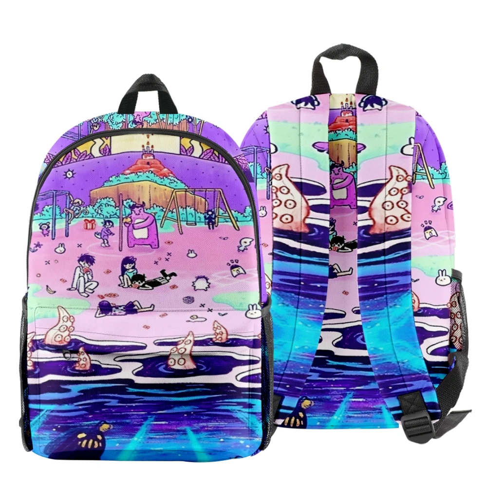 Omori-mochila colorida para hombre y mujer, bolso de Viaje Unisex, informal, Harajuku, con dibujos animados