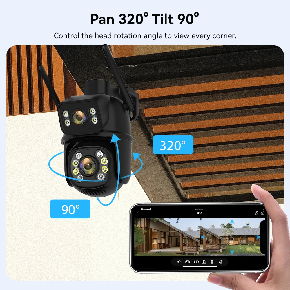 10CH 8MP Mini Wireless Wifi NVR System Dual Lens PTZ Outdoor Wireless Wifi NVR system Two Way Audio Auto Tracking Detection