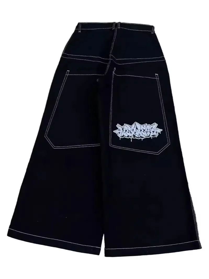 New fashion embroidered Y2K wide-leg couple jeans 2025 four-season European and American retro casual pants straight trousers