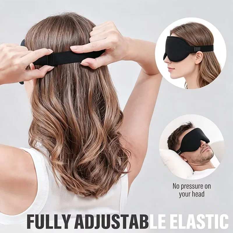 1/2pcs 3D Contoured Sleep Mask 100% Light Blocking Eye Mask Ultra-Soft Skin-Friendly Material Breathable Eye Cover For Rest