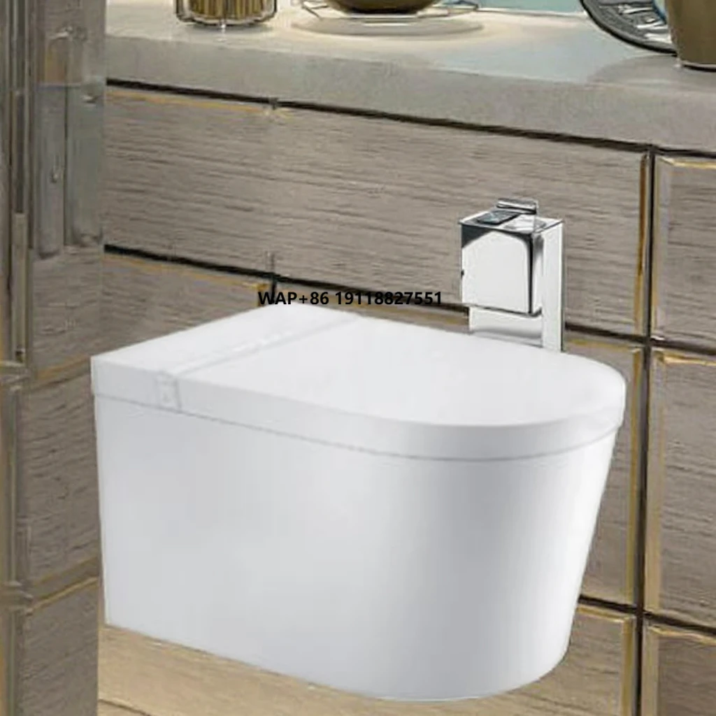 

Ultra-Thin Smart Toilet with Gold Remote Control Wall-Hung Smart Toilet Flusher No Water Pressure Limit P Trap Cupc ETL