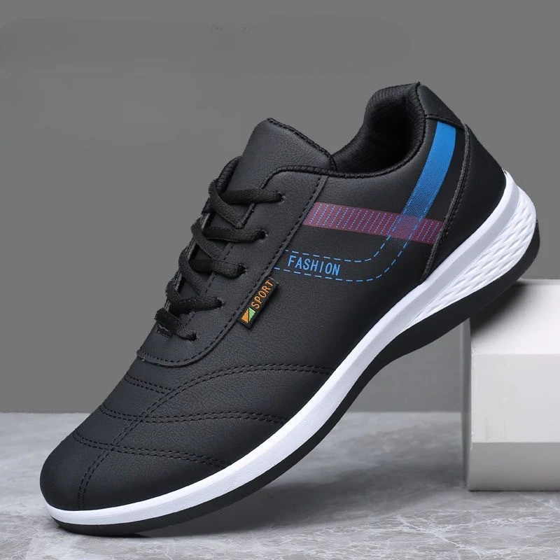 

2025 Spring Men Shoes PU Leather Shoes Casual Sneakers Man Summer Breathable Mesh Sport Tennis Shoe Male Fashion Tenis Masculino