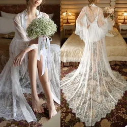 Lace Wedding Robe Women Nightgown Floor Length Pajamas Wedding Party Bridal Prom For Photography Dress Customized