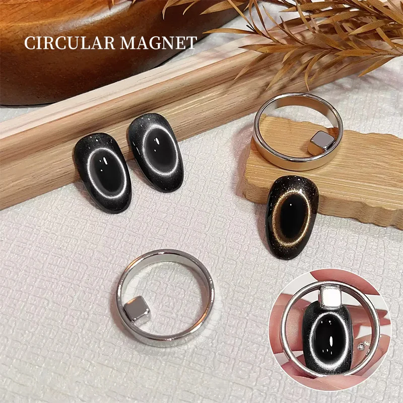 Round Hollow Cat Magnetic Stick for Gel Nail Polish Circular Ring Nail Art Magnet Manicure French Magnetic Tool DIY