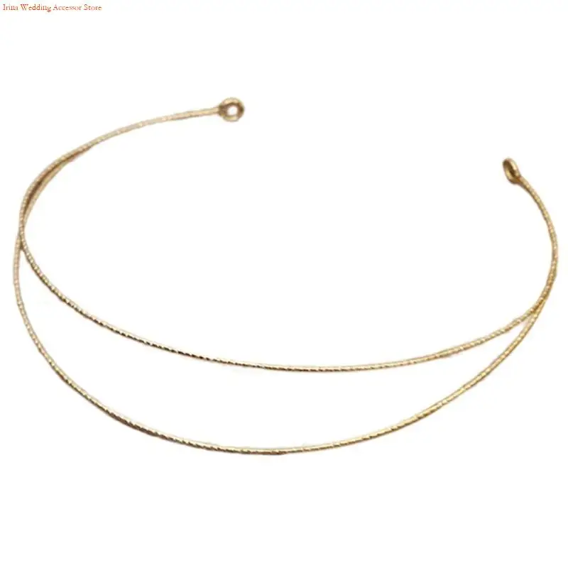G92D Chinese Hairband Headband Women Metal Wedding Gold Hair Band Bridal Headband