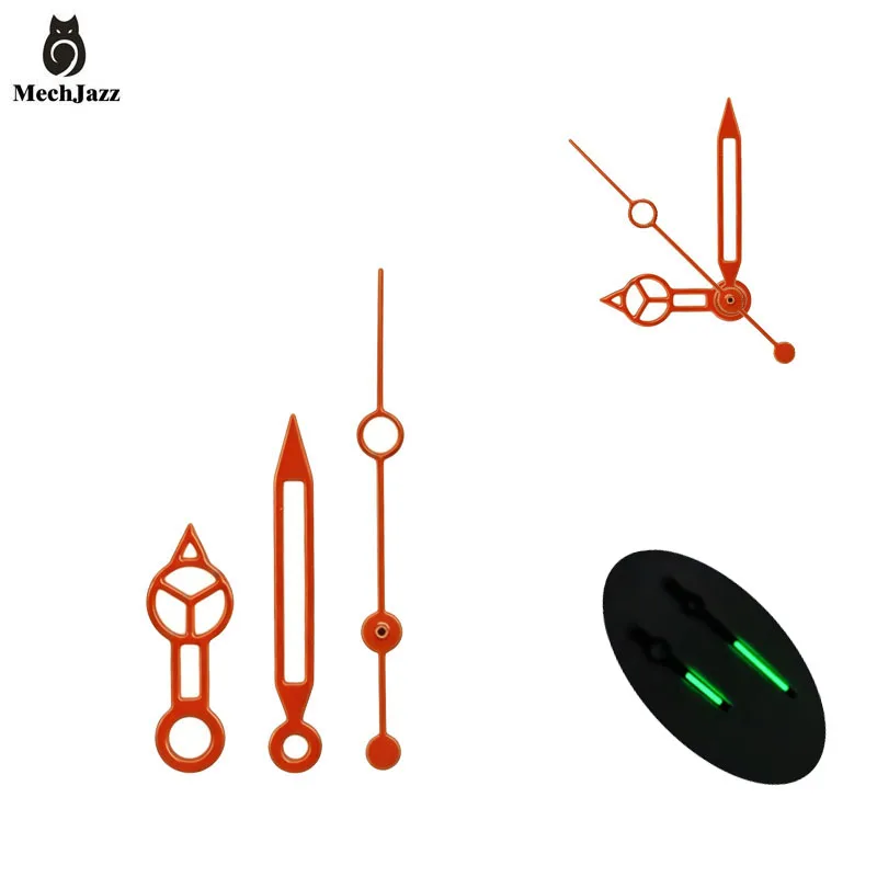 3PCS C3 Green Luminous Hands Needles for Seiko NH35 NH36 4R Miyota 8215 ETA2824 GMT SUB Watch Movement Replacement Parts - view 2