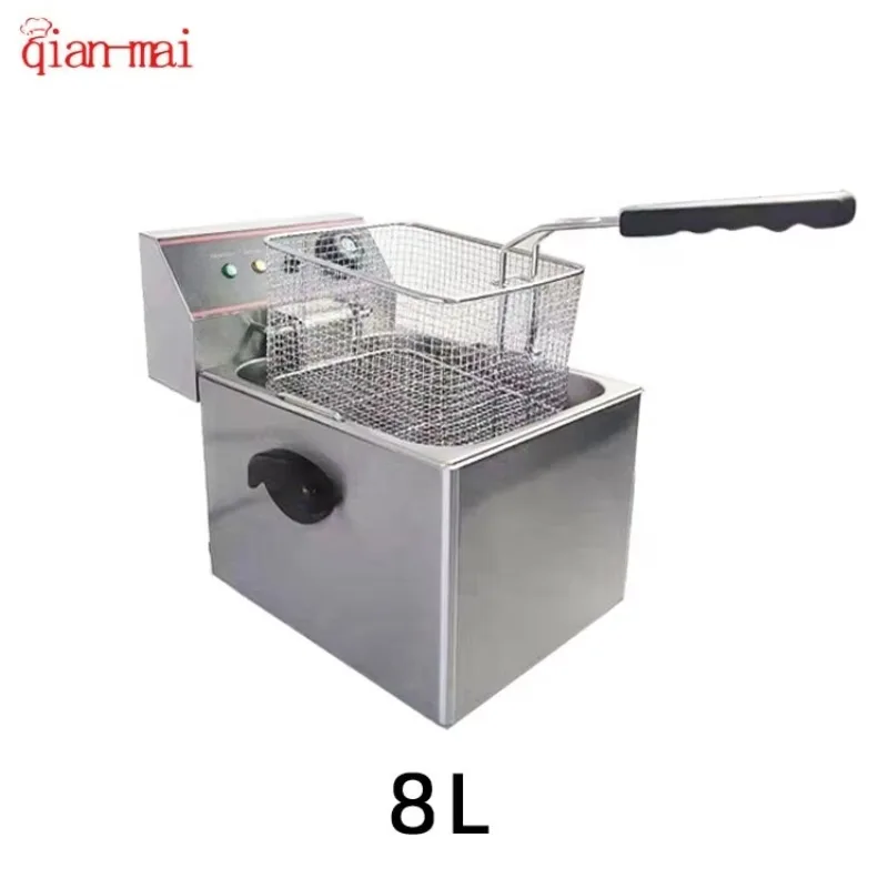 Commercial Automatic Electric Deep Fryer Stainless Steel 8 L Tank Industrial Donut Chicken Fryer High Productivity New Condition