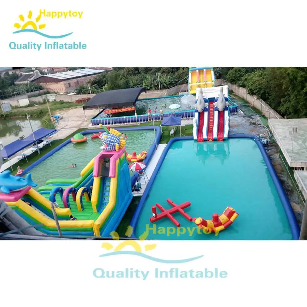 Erwachsene Kind Land Park Aufblasbare Schwimmen Pool Rutsche Thema Wasser Park