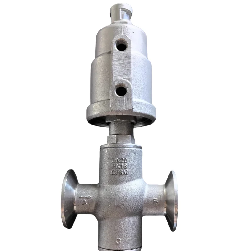 Pneumatic 3-way Angle Seat Piston Stop Shut-off Valve Stainless Steel 304 Quick Installation Of High Temperature Resistant DN15