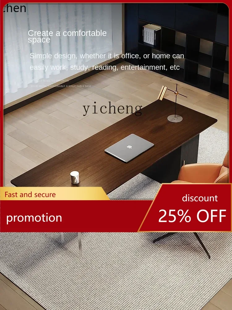 HT Solid Wood Living Room Large Long Desk Home Study Large Board Desk Workbench