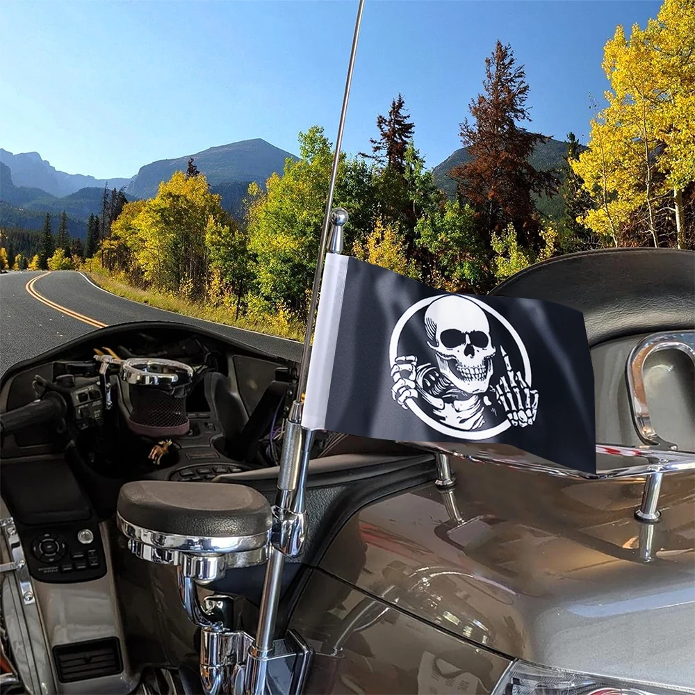 Motorcycle Flag Pole Mount For Honda GL1800 Goldwing 2001 to 2017 Fits Stock Antenna or Over Approximately 0.6