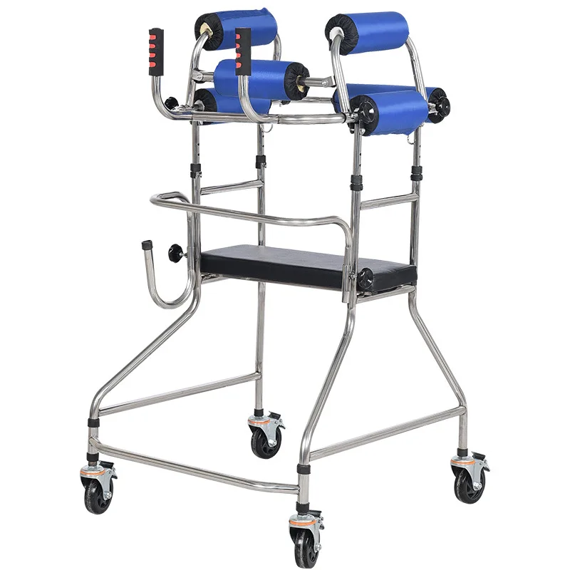 

Armrest Restoration Equipment Walker Old Man Anti Fall Height Adjustable Brake Removable Reinforced Steel Sitting Board Walker