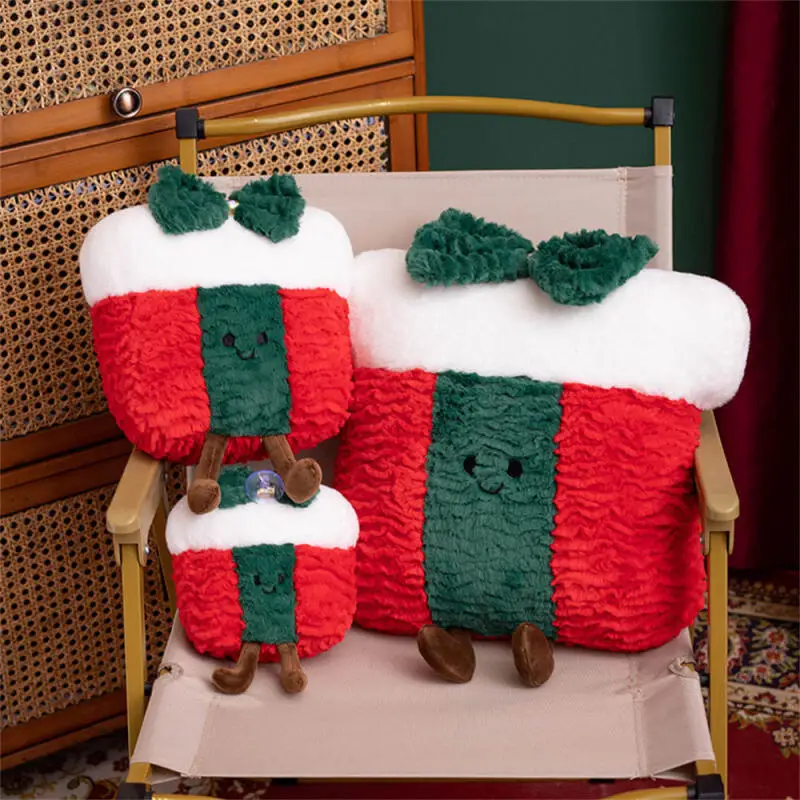 Caja de regalo de Navidad Creative20Cm, muñeco de hombre de jengibre, árbol de Navidad, muñeco de peluche, almohada, cojín suave, regalo de pareja de Navidad