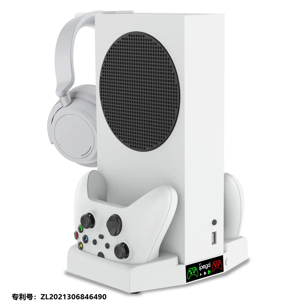 XBS011 لسلسلة XBOX S محطة شاحن وحدة تحكم مزدوجة حامل عمودي حامل مروحة التبريد شاحن لوحدة التحكم Xbox ONE/S