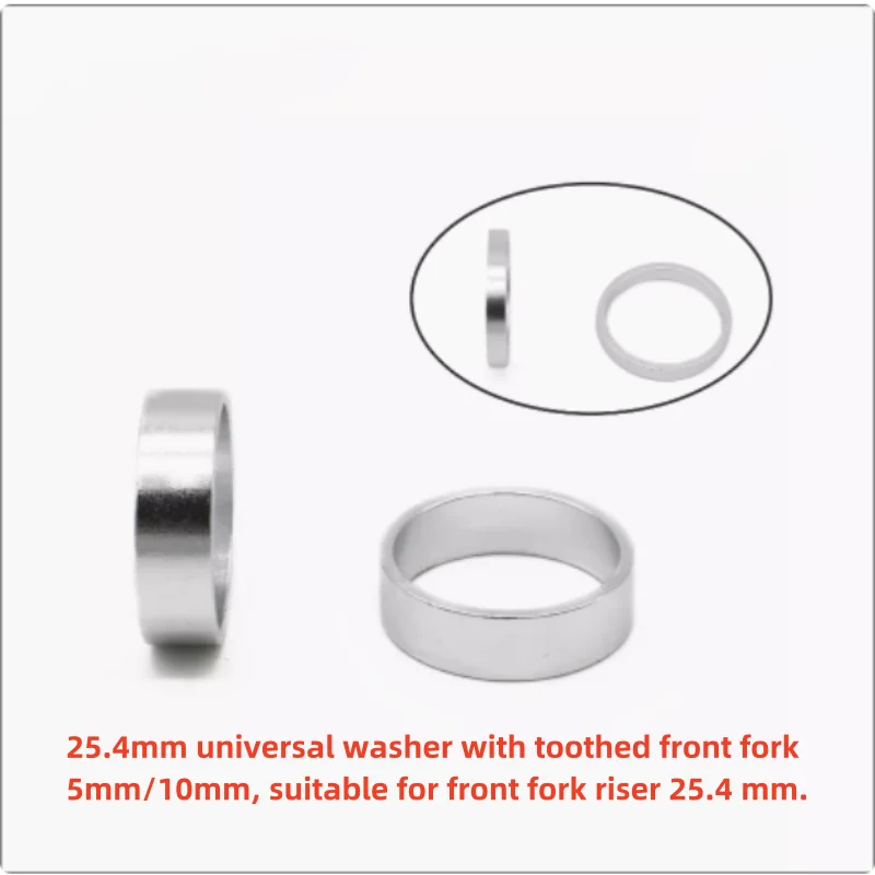 Bicycle Front Fork Bowl Washer, Silver and Black Optional, 1 Inch, 25.4mm, 5mm, 10mm