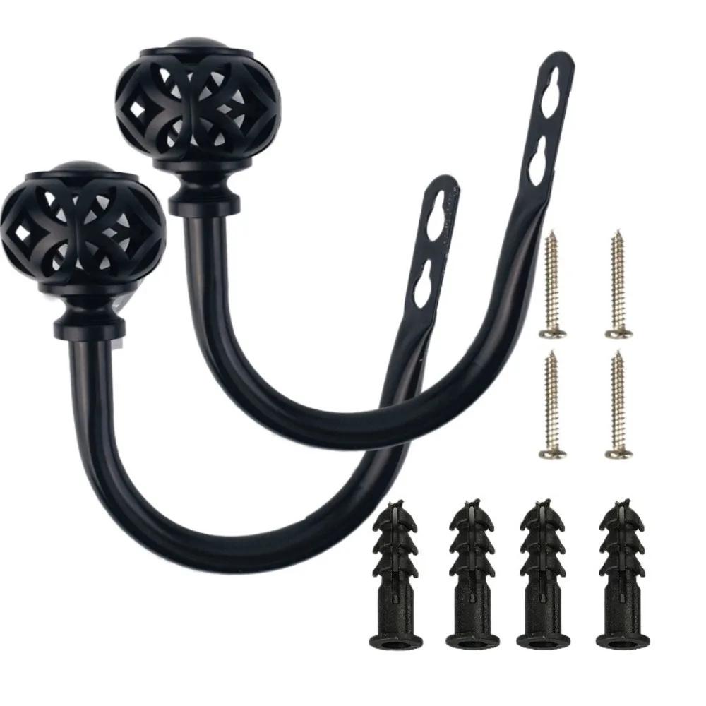 

2Pcs Durable Vintage Style Curtain Holdbacks Wall Mounted Metal Tieback Hooks Elegant Fixed Drapery Tie Backs Bathroom