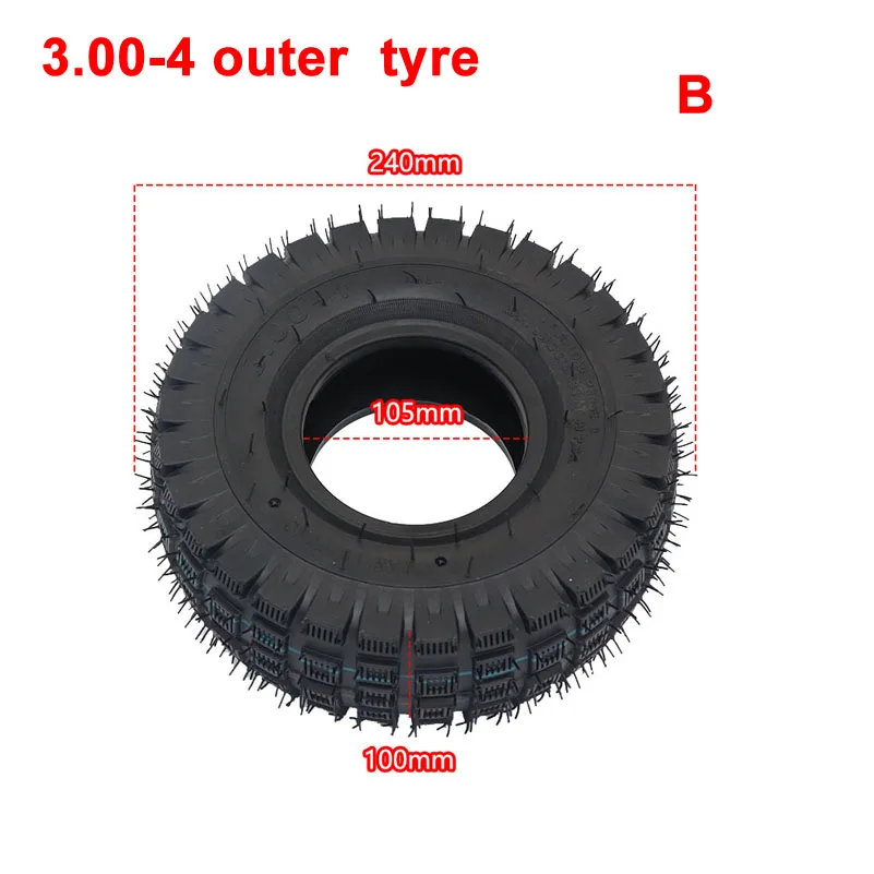 Tyre 3.00-4 Inner Tube Outer Tyre for Knobby Scooter Go Kart Electric scooter Highway tire